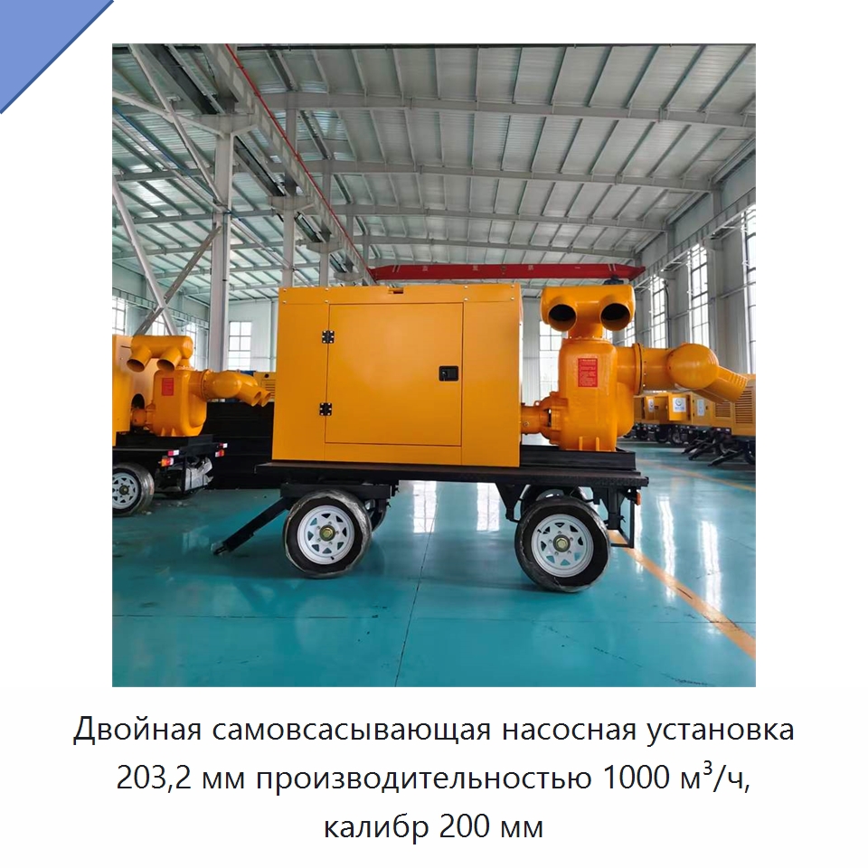 Двойная самовсасывающая насосная установка 203,2 мм производительностью 1000 м³/ч, калибр 200 мм — Насосы