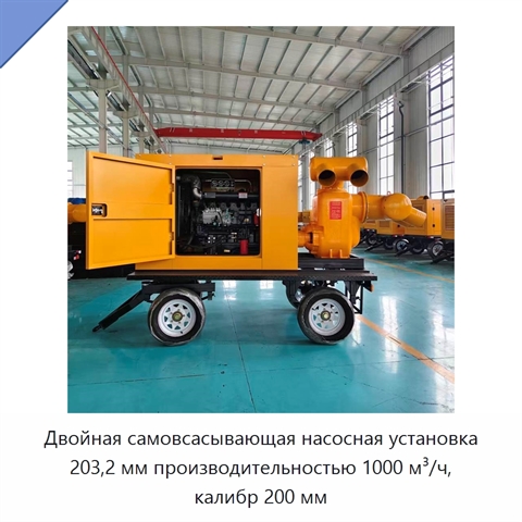 Двойная самовсасывающая насосная установка 203,2 мм производительностью 1000 м³/ч, калибр 200 мм