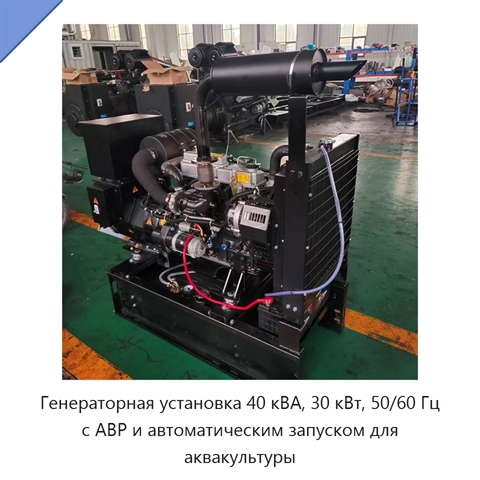 Генераторная установка 40 кВА, 30 кВт, 50/60 Гц с АВР и автоматическим запуском для аквакультуры