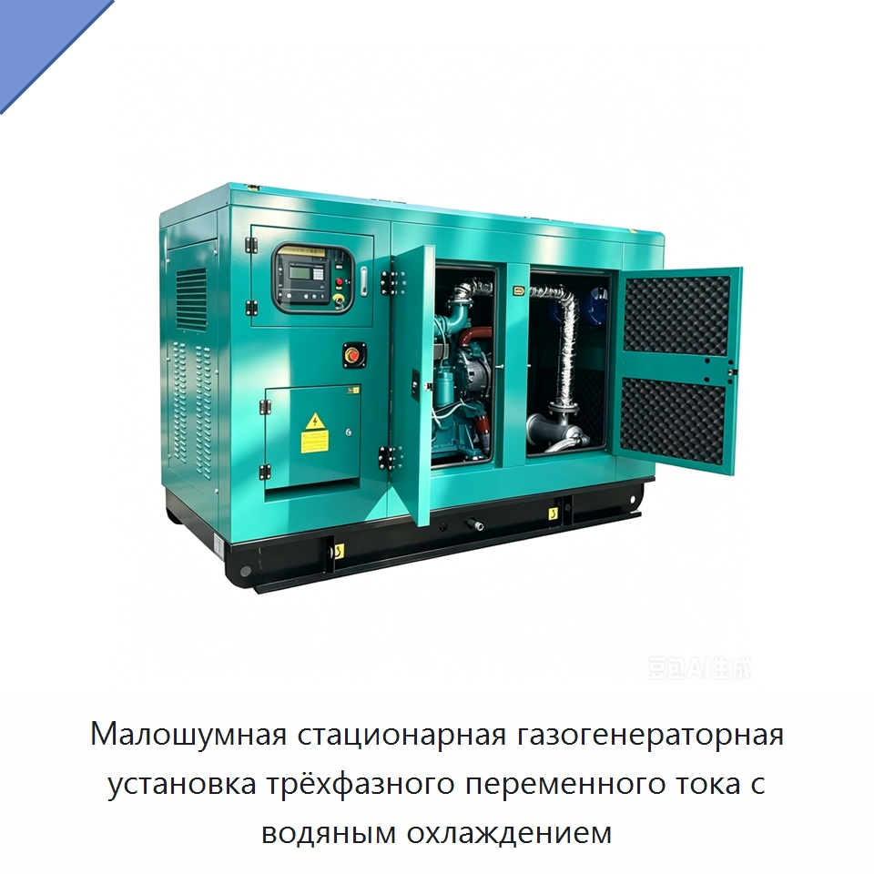 Малошумная стационарная газогенераторная установка трёхфазного переменного тока с водяным охлаждением — Газотурбинные генераторы