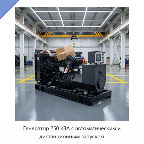 Генератор 250 кВА с автоматическим и дистанционным запуском