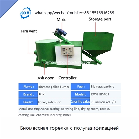 Биомассная горелка с полугазификацией