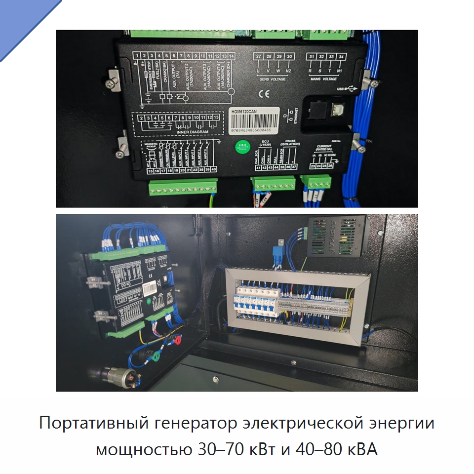 Портативный генератор электрической энергии мощностью 30–70 кВт и 40–80 кВА