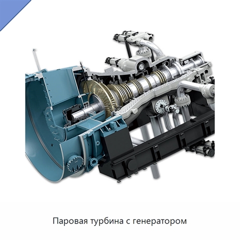 Паровая турбина с генератором