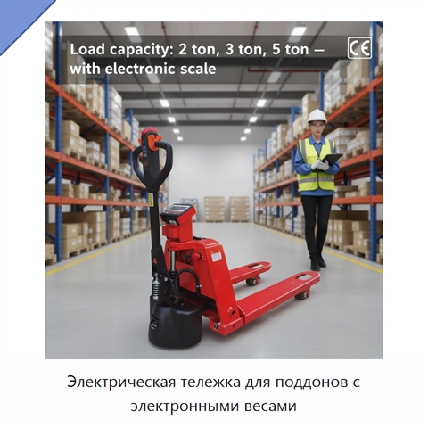 Электрическая тележка для поддонов с электронными весами