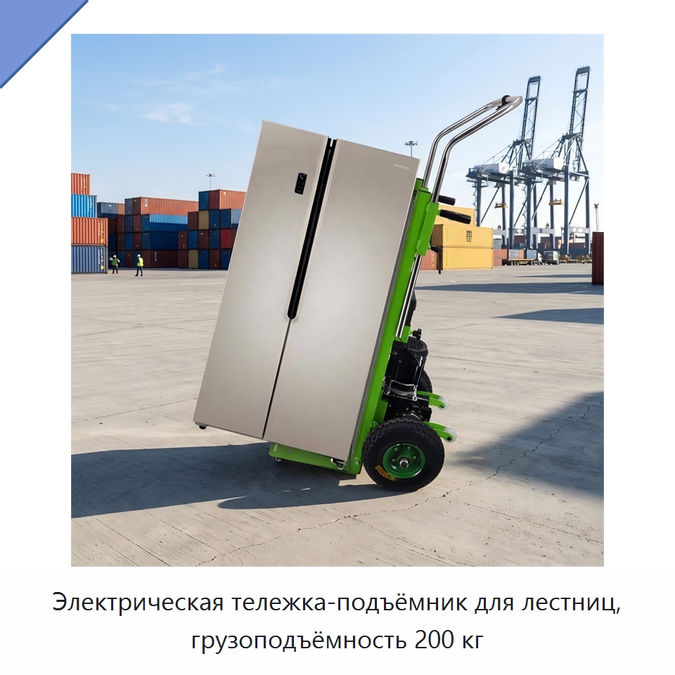 Электрическая тележка-подъёмник для лестниц, грузоподъёмность 200 кг — Ручные грузовые тележки