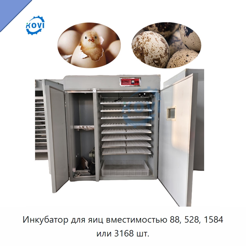 Инкубатор для яиц вместимостью 88, 528, 1584 или 3168 шт.