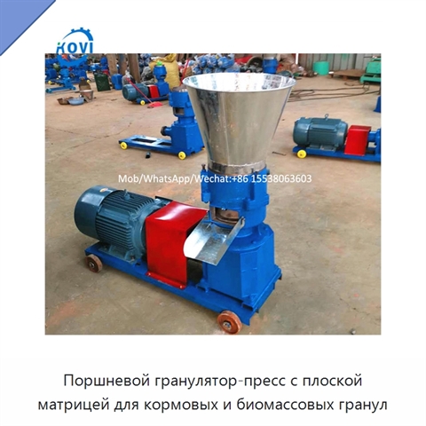 Поршневой гранулятор-пресс с плоской матрицей для кормовых и биомассовых гранул
