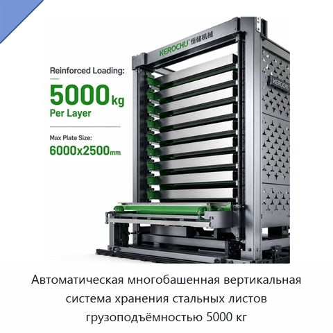 Автоматическая многобашенная вертикальная система хранения стальных листов грузоподъёмностью 5000 кг