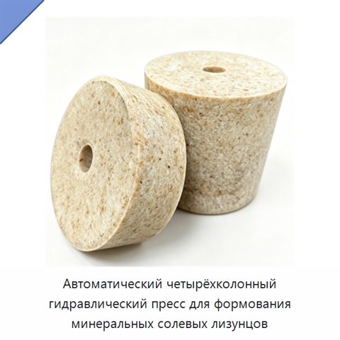 Автоматический четырёхколонный гидравлический пресс для формования минеральных солевых лизунцов