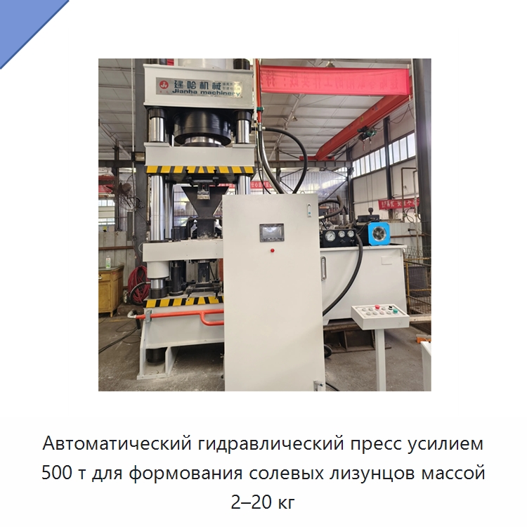 Автоматический гидравлический пресс усилием 500 т для формования солевых лизунцов массой 2–20 кг — Гидравлические прессы