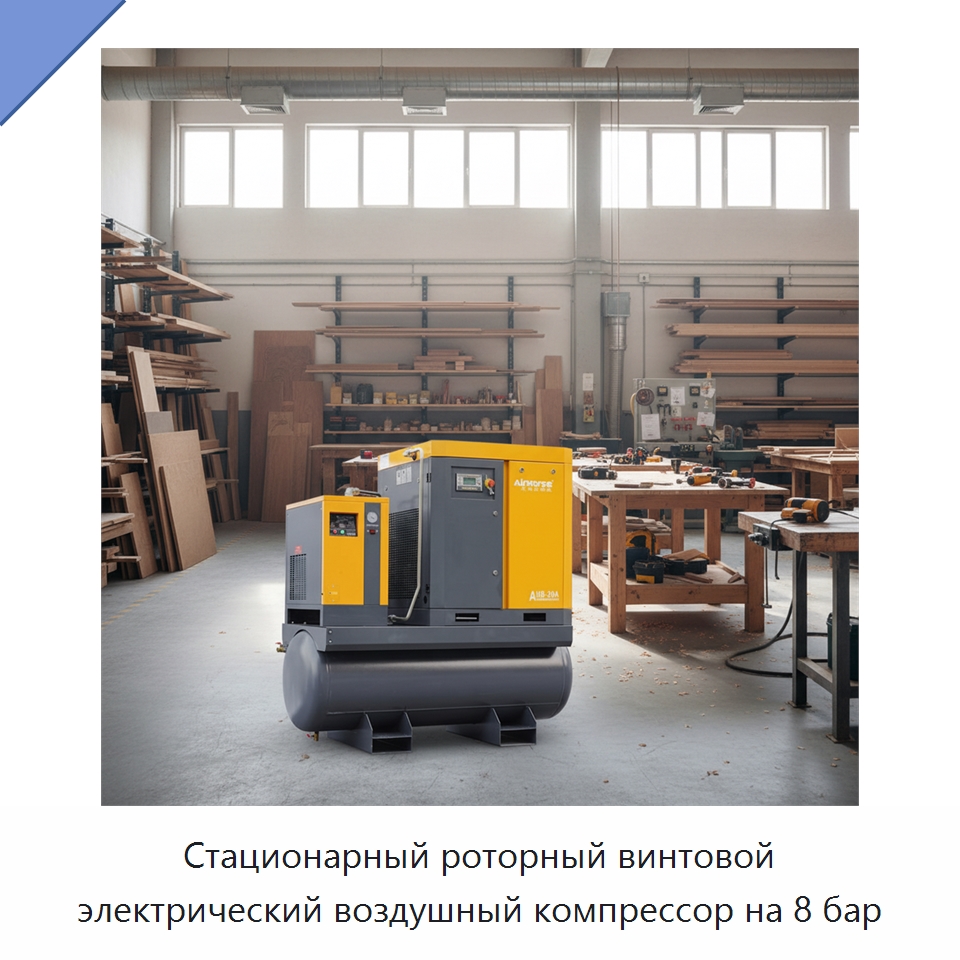 Стационарный роторный винтовой электрический воздушный компрессор на 8 бар — Промышленные компрессоры