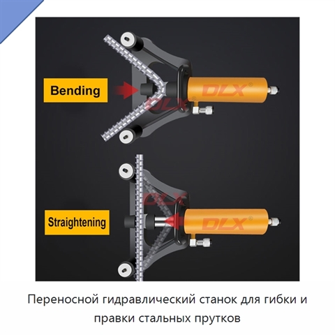 Переносной гидравлический станок для гибки и правки стальных прутков