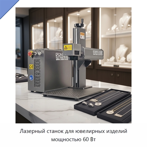 Лазерный станок для ювелирных изделий мощностью 60 Вт