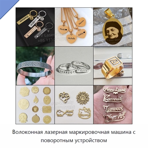 Волоконная лазерная маркировочная машина с поворотным устройством