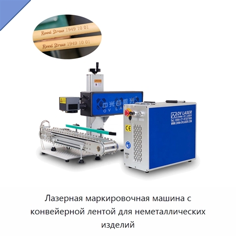 Лазерная маркировочная машина с конвейерной лентой для неметаллических изделий