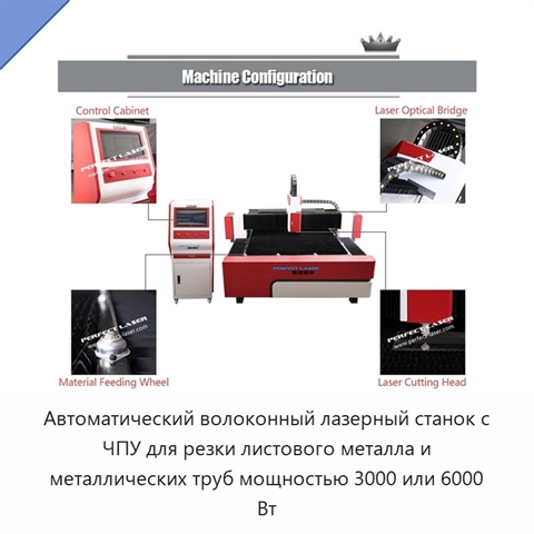 Автоматический волоконный лазерный станок с ЧПУ для резки листового металла и металлических труб мощностью 3000 или 6000 Вт
