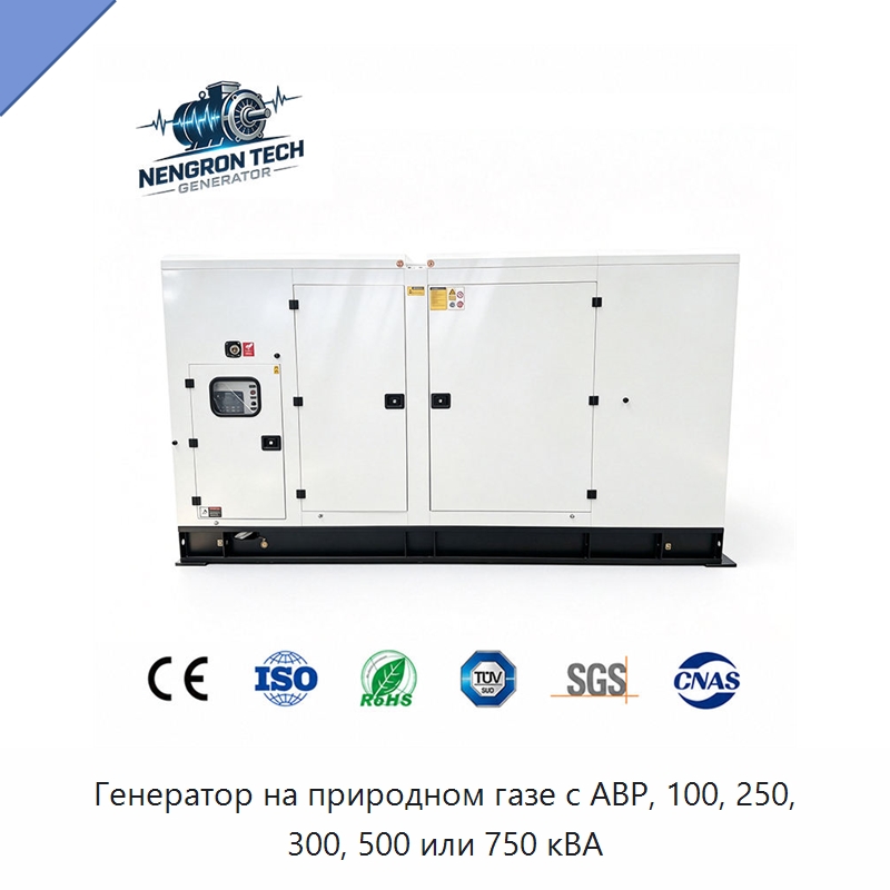Генератор на природном газе с АВР, 100, 250, 300, 500 или 750 кВА — Газотурбинные генераторы