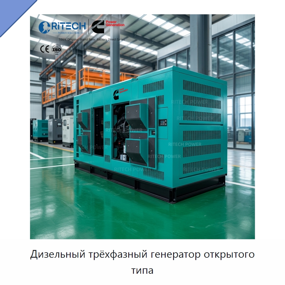 Дизельный трёхфазный генератор открытого типа — Дизельные генераторы