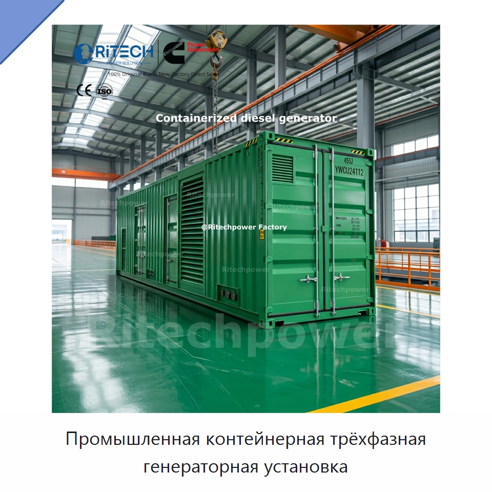 Промышленная контейнерная трёхфазная генераторная установка — Дизельные генераторы