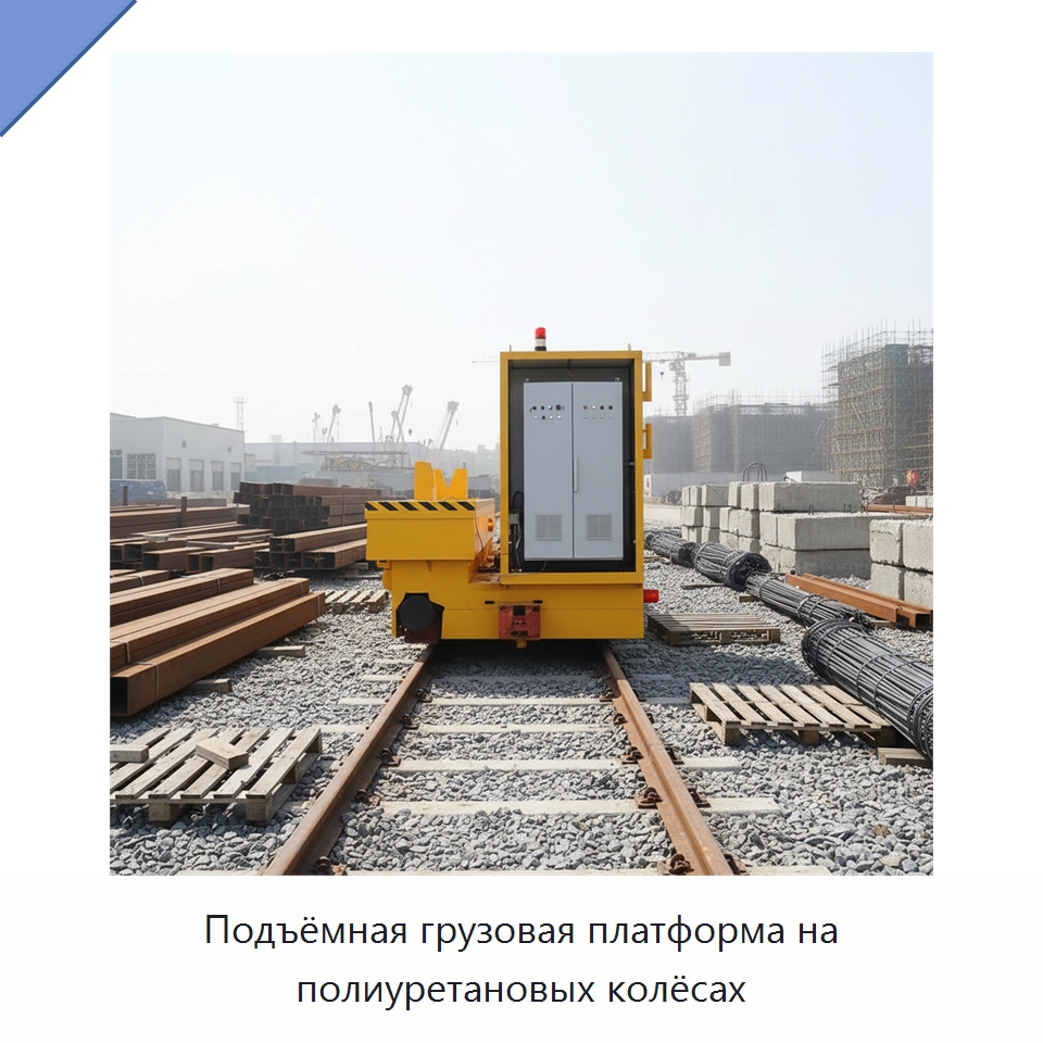 Подъёмная грузовая платформа на полиуретановых колёсах — Специальное подъемно-транспортное оборудование