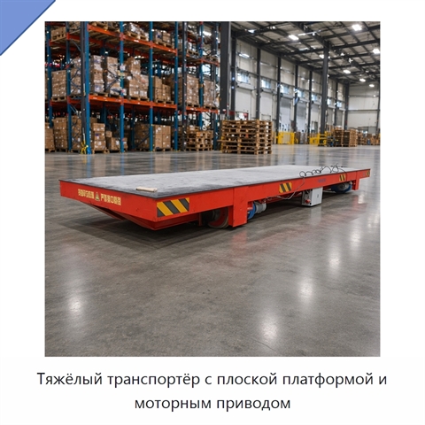 Тяжёлый транспортёр с плоской платформой и моторным приводом
