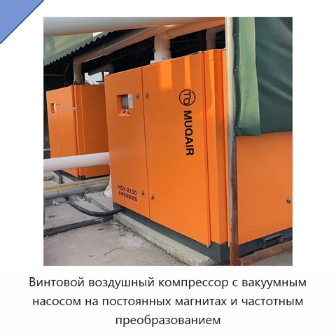 Винтовой воздушный компрессор с вакуумным насосом на постоянных магнитах и частотным преобразованием