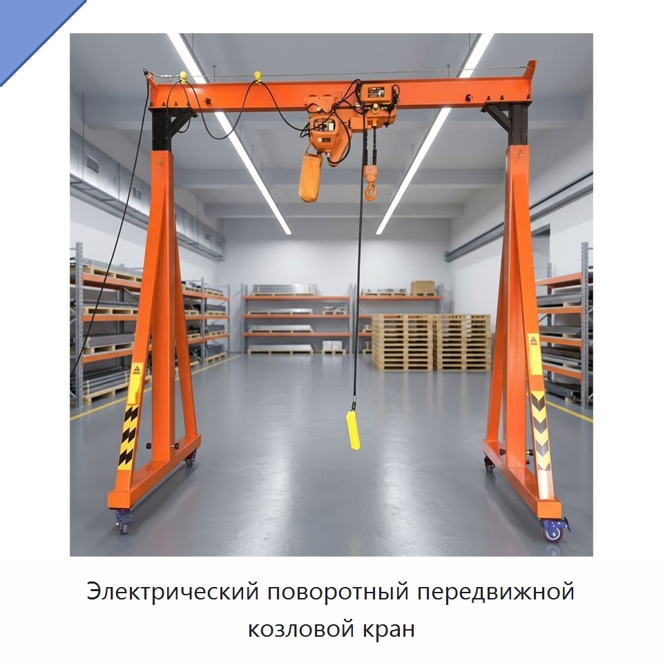 Электрический поворотный передвижной козловой кран — Краны