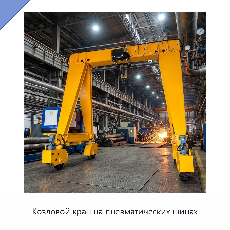 Козловой кран на пневматических шинах — Краны