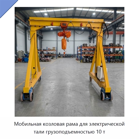 Мобильная козловая рама для электрической тали грузоподъемностью 10 т