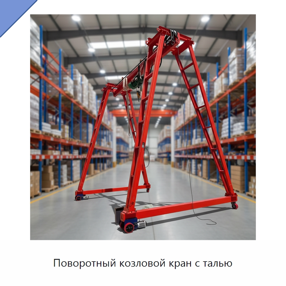 Поворотный козловой кран с талью — Краны