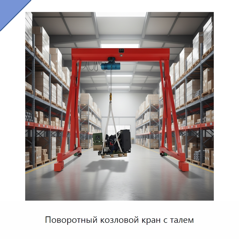 Поворотный козловой кран с талем — Краны