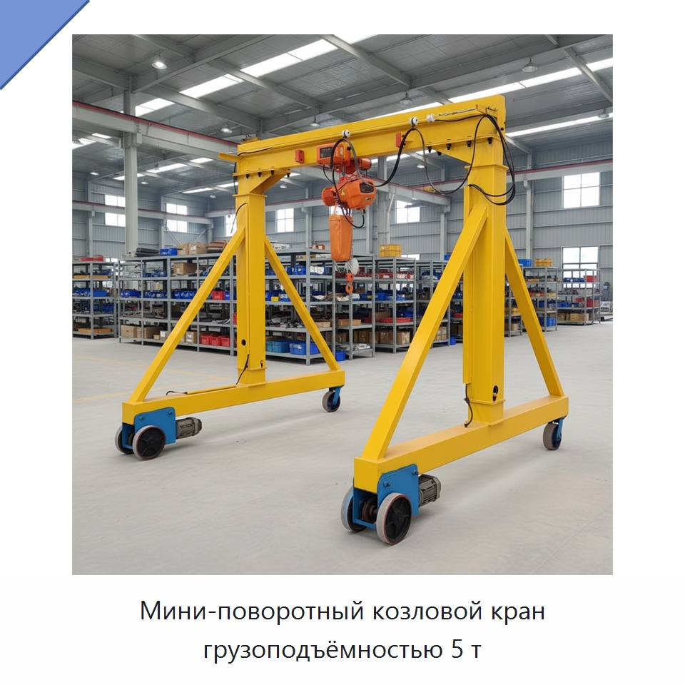 Мини-поворотный козловой кран грузоподъёмностью 5 т — Краны
