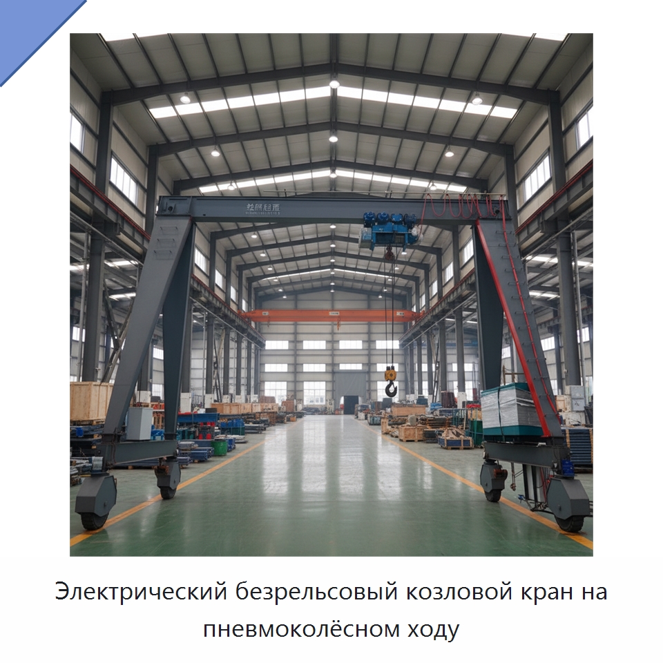 Электрический безрельсовый козловой кран на пневмоколёсном ходу — Краны