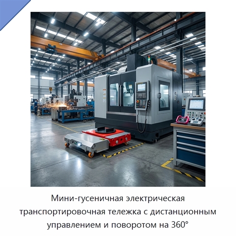Мини-гусеничная электрическая транспортировочная тележка с дистанционным управлением и поворотом на 360°