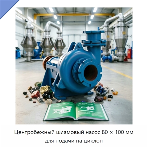 Центробежный шламовый насос 80 × 100 мм для подачи на циклон