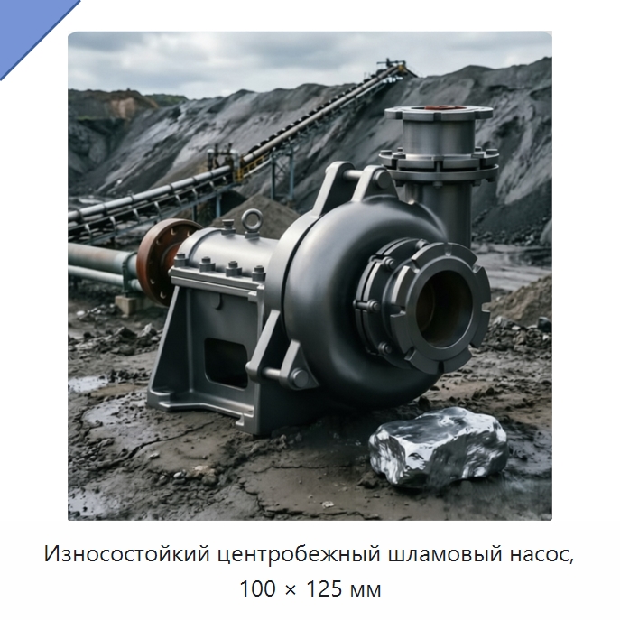 Износостойкий центробежный шламовый насос, 100 × 125 мм — Насосы