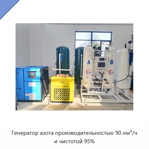 Генератор азота производительностью 90 нм³/ч и чистотой 95%