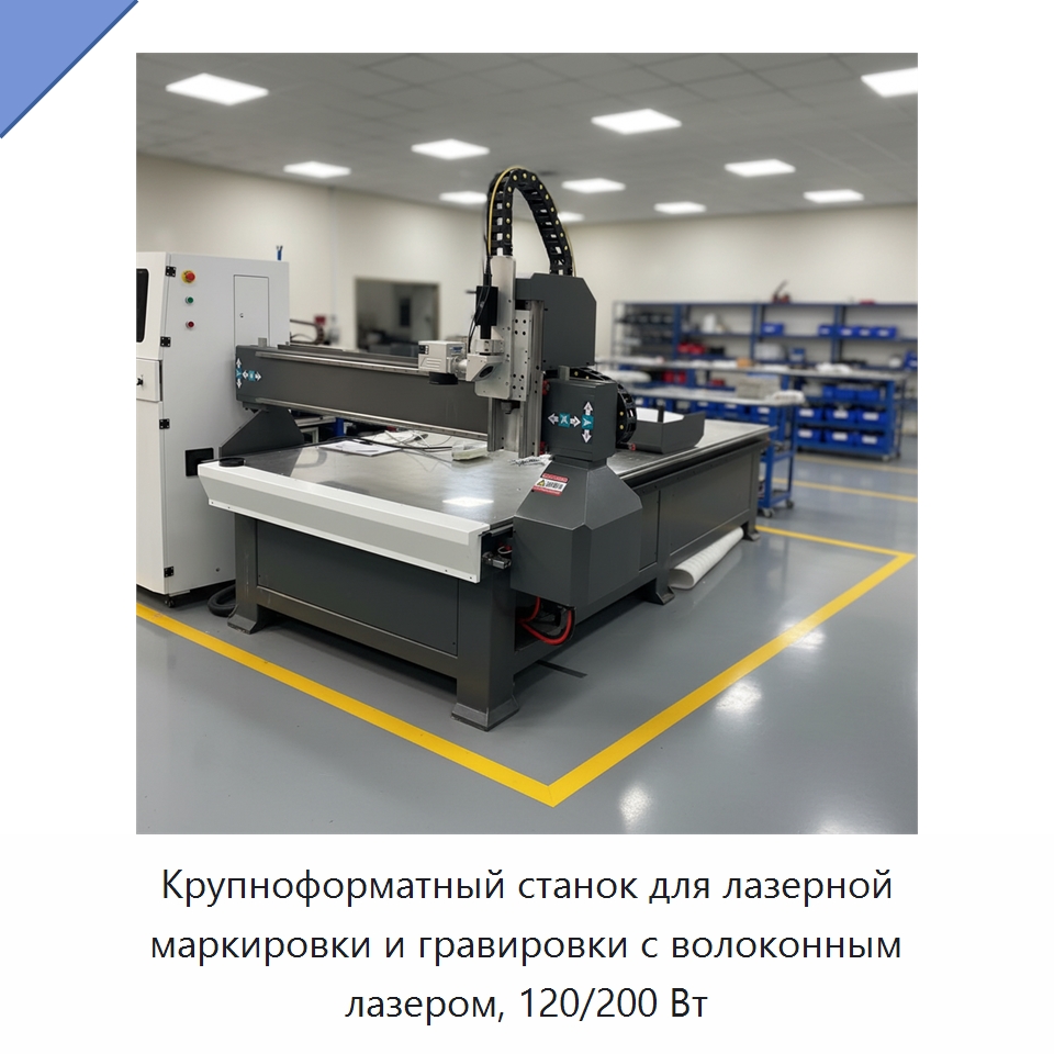 Крупноформатный станок для лазерной маркировки и гравировки с волоконным лазером, 120/200 Вт — Лазерные маркировочные станки