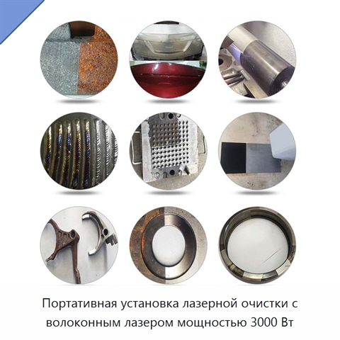 Портативная установка лазерной очистки с волоконным лазером мощностью 3000 Вт