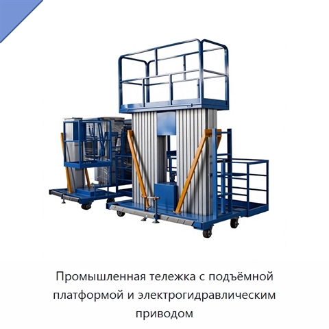 Промышленная тележка с подъёмной платформой и электрогидравлическим приводом