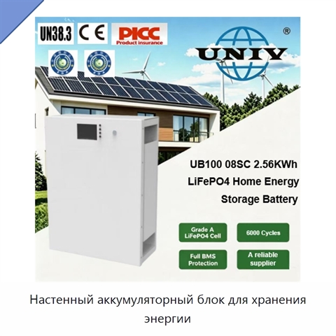Настенный аккумуляторный блок для хранения энергии