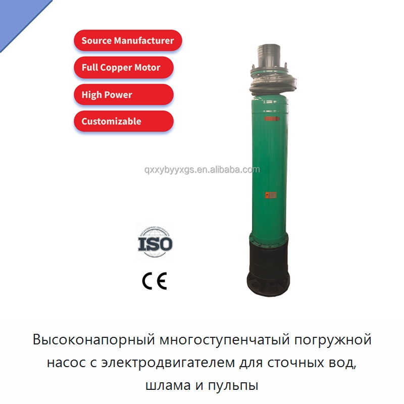 Высоконапорный многоступенчатый погружной насос с электродвигателем для сточных вод, шлама и пульпы — Насосы