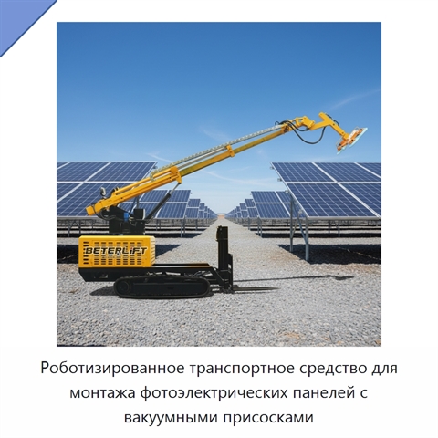 Роботизированное транспортное средство для монтажа фотоэлектрических панелей с вакуумными присосками