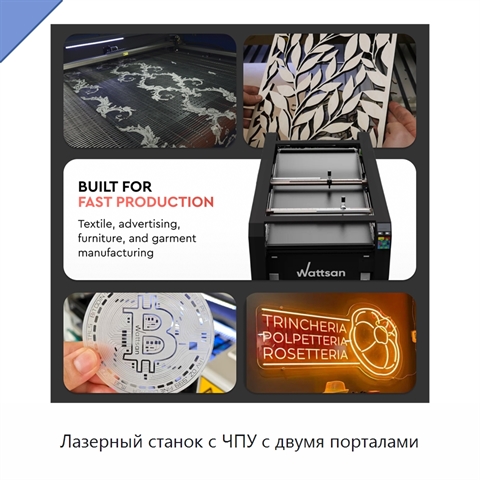 Лазерный станок с ЧПУ с двумя порталами