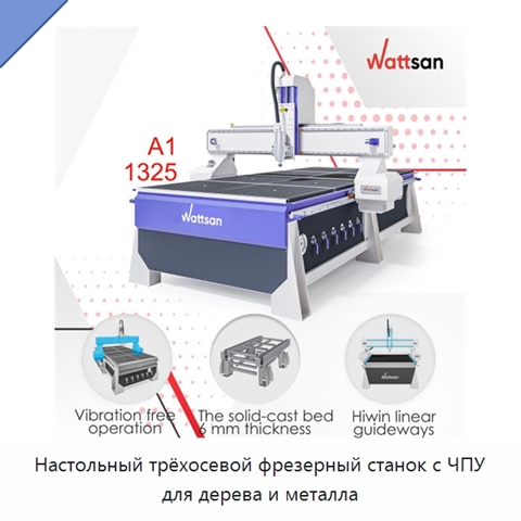 Настольный трёхосевой фрезерный станок с ЧПУ для дерева и металла