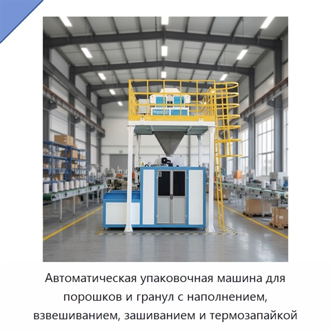 Автоматическая упаковочная машина для порошков и гранул с наполнением, взвешиванием, зашиванием и термозапайкой