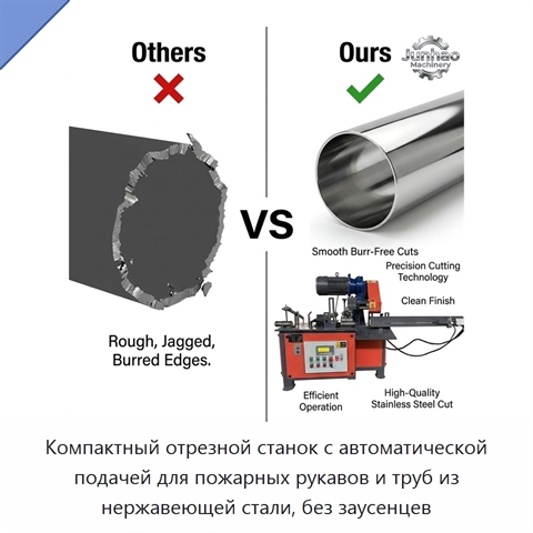 Компактный отрезной станок с автоматической подачей для пожарных рукавов и труб из нержавеющей стали, без заусенцев