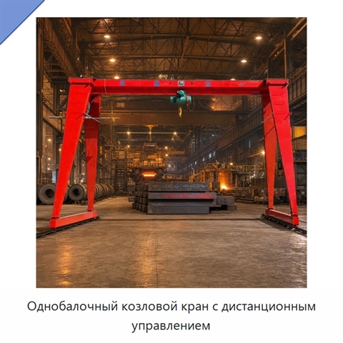 Однобалочный козловой кран с дистанционным управлением