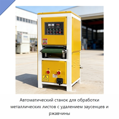 Автоматический станок для обработки металлических листов с удалением заусенцев и ржавчины